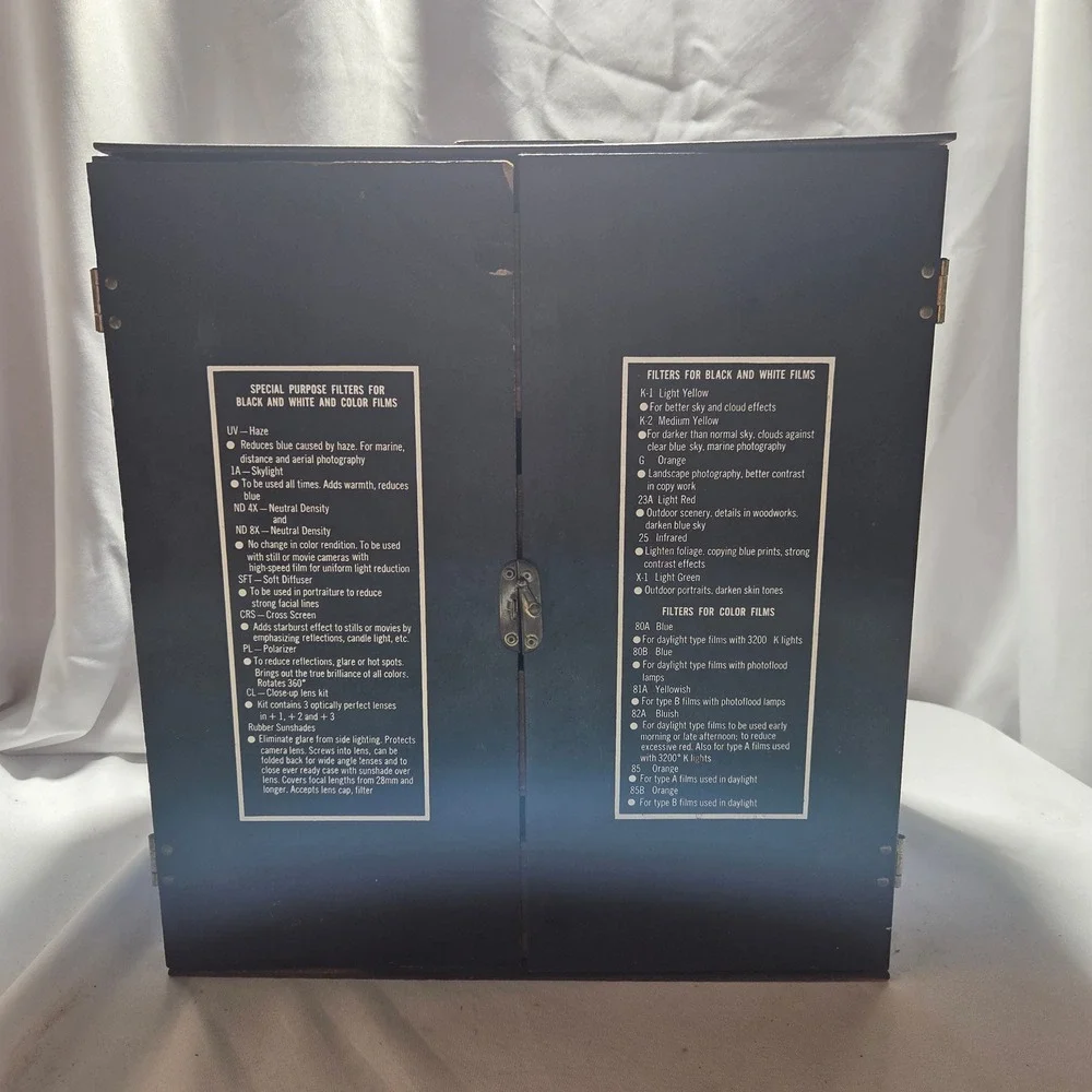 Vintage AIC Soligor Optical Filter Wooden Storage Cabinet 4 Drawers With Filters
